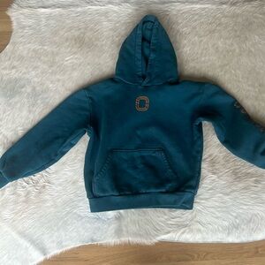 Youth Overtime Hoodie, size medium, but fits like an XS. Blue/green